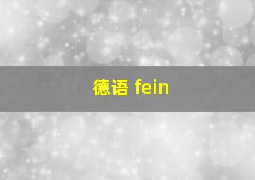 德语 fein